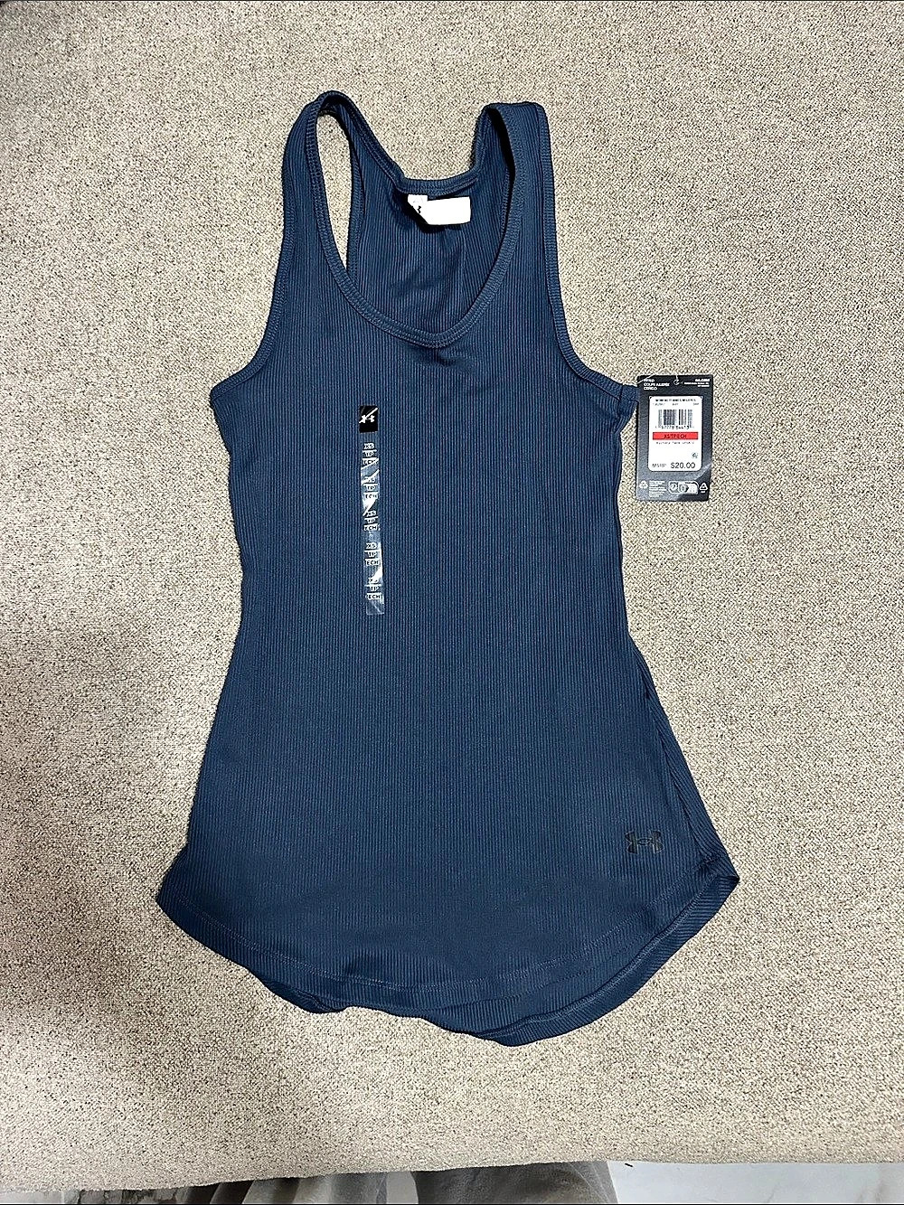 Under Armour Women's Ribbed Tank Top Blue Size XS NWT